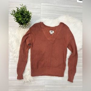 VS PINK Mauve V-Neck Knit Sweater